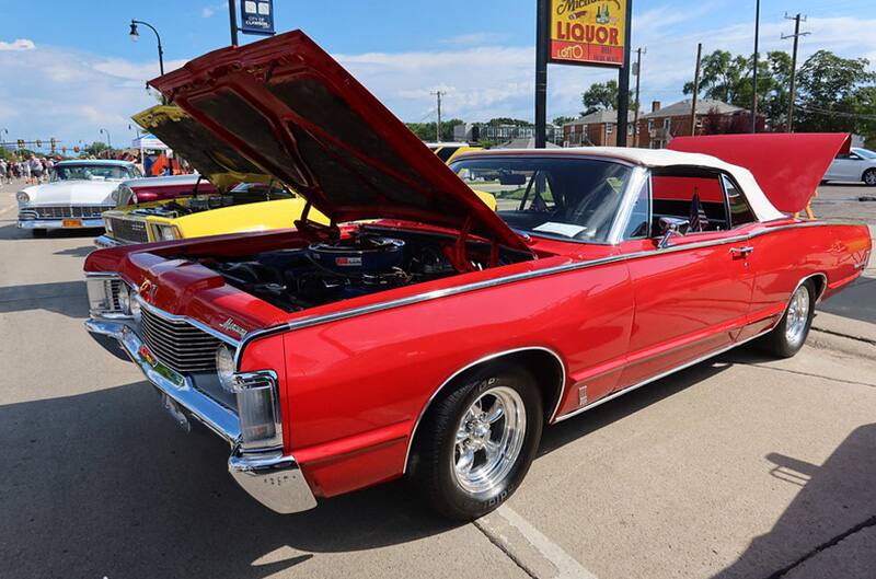 Red Ford with white top