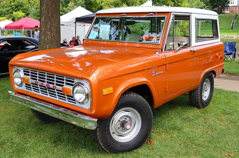 Orange first generation Ford Bronco