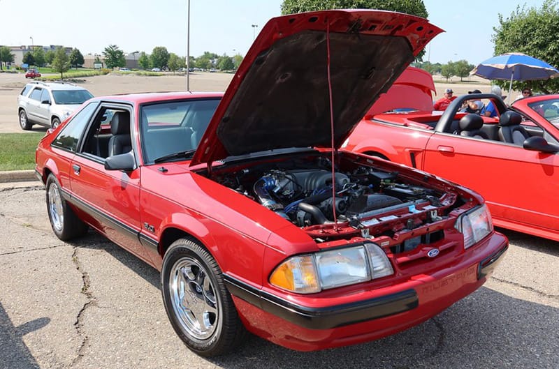 Red Ford Mustang Foxbody Convertible