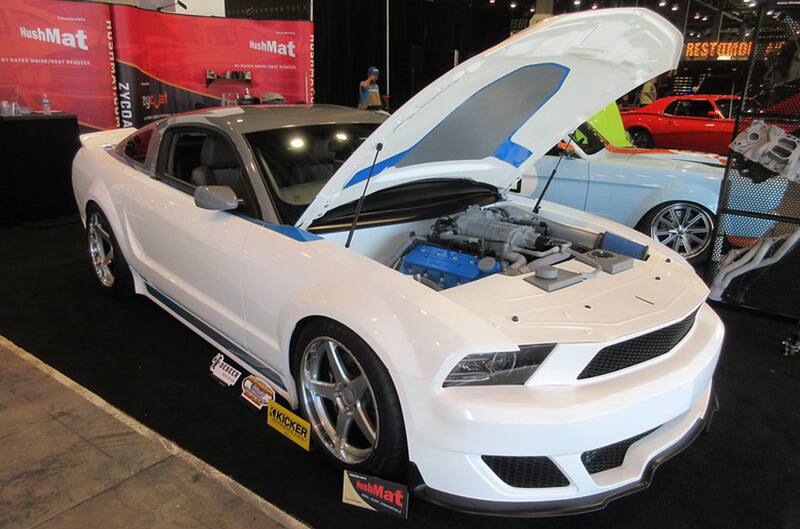 White S197 Mustang custom at SEMA show