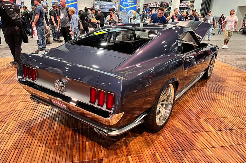 Rear view of first generation Mustang