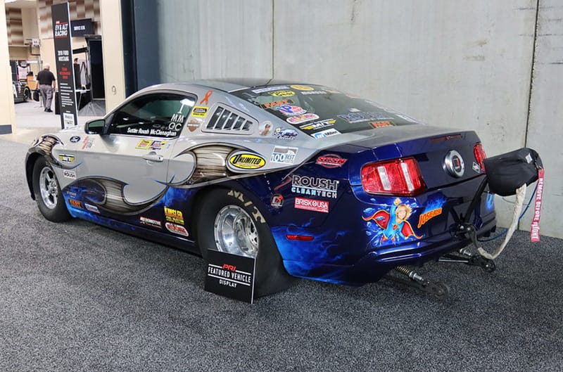 Susan Roush drag Mustang