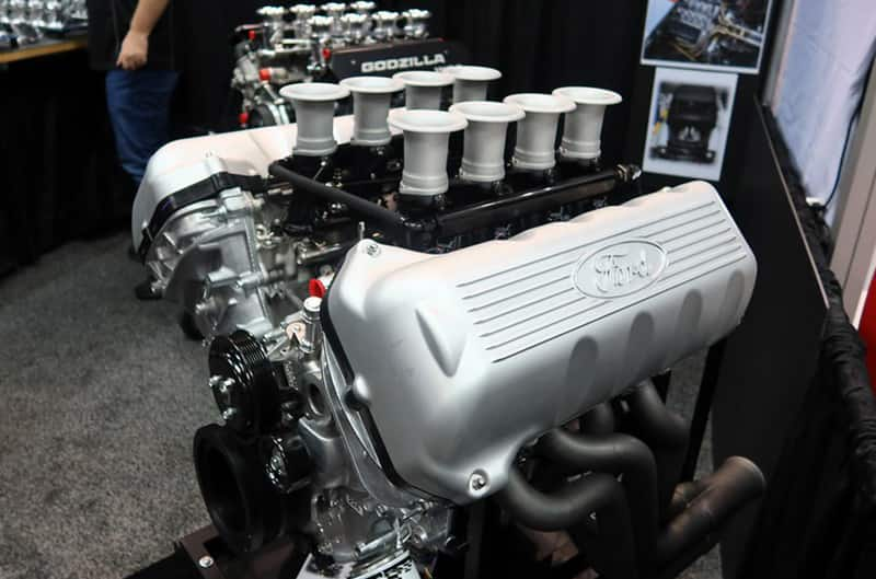 Ford 429 engine on a stand