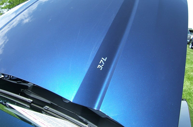 Hood of 2011 V6 Mustang