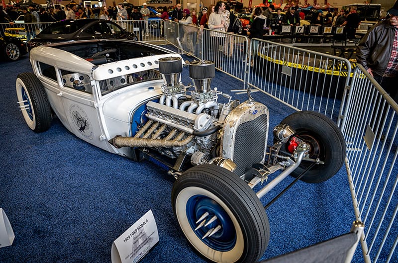 Ford chop top rat rod at show