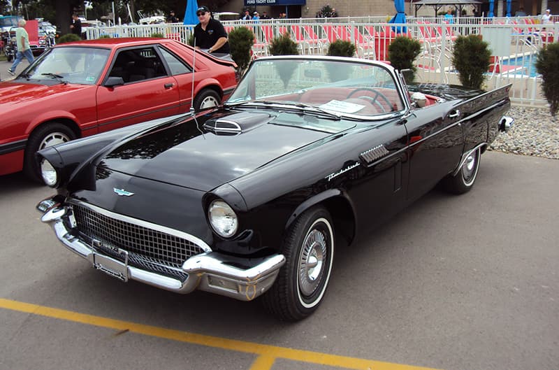 Black Ford thunderbird converitible