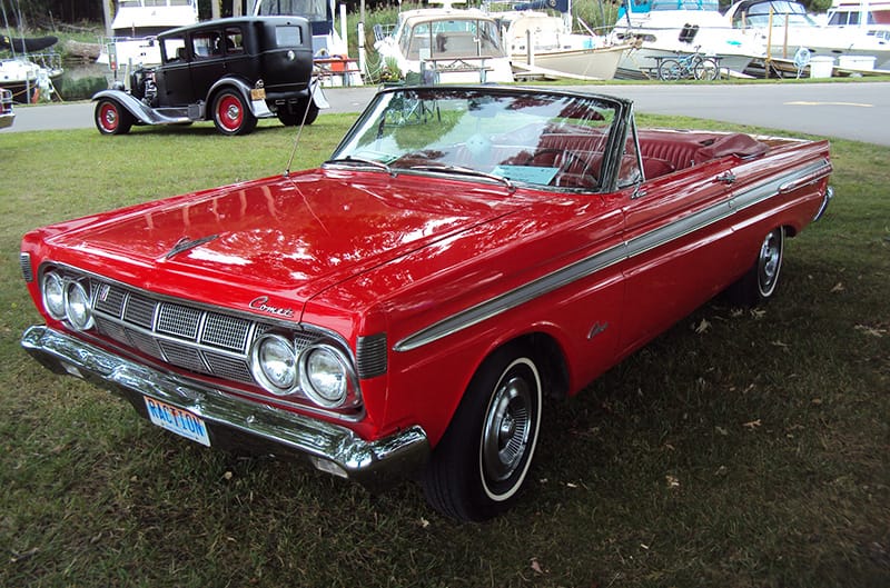 Red Ford convertible