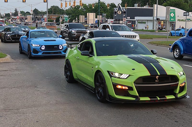 Two S550 Mustangs on woodward