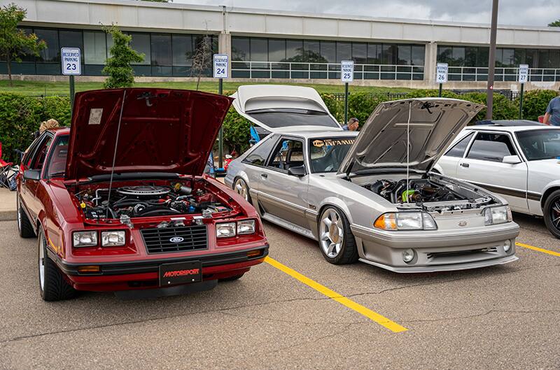 Foxbody Mustangs at show