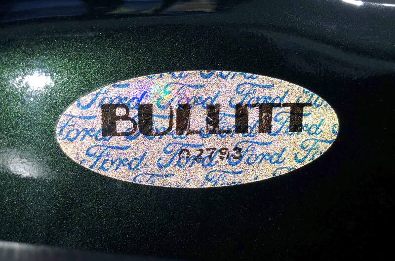 2001 Bullitt Mustang ID Label replacement