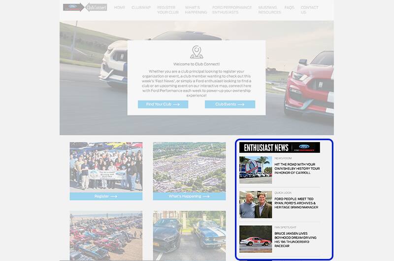 Enthusiast news hosted on Ford Performance Club Connect dot com