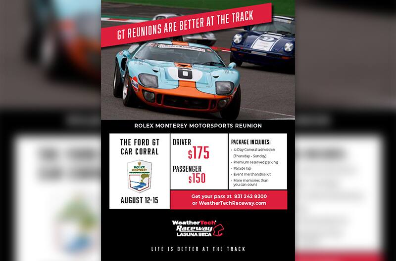 Car Corral Flyer for Ford GT at Monterey