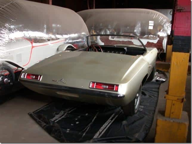 A silver metallic Bordinat Cobra pictured in a storage warehouse