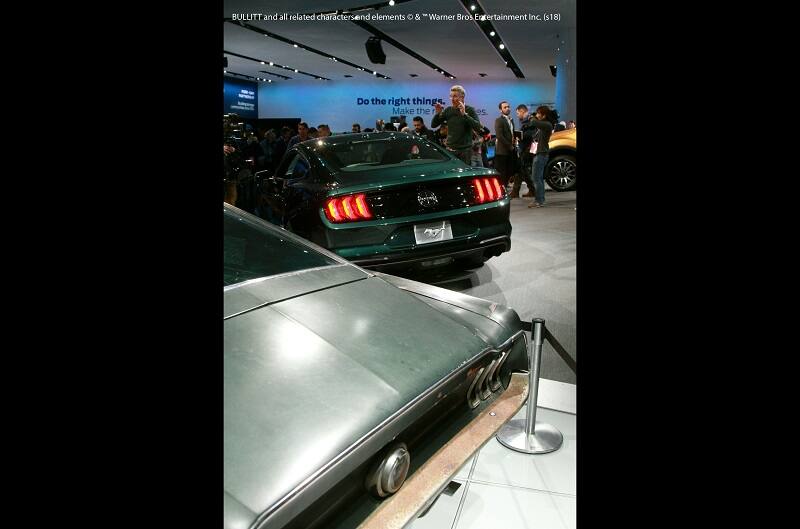 The 2019 Bullitt and the number 559 Bullit Mustang are pictured together at the forum