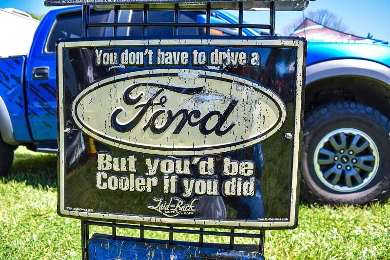 Close up of metal Ford sign