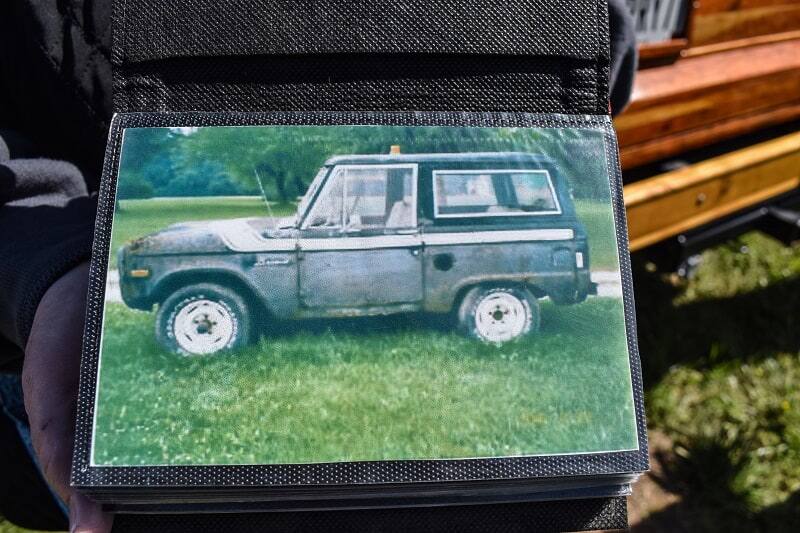 Image of old photo of rusted Bronco