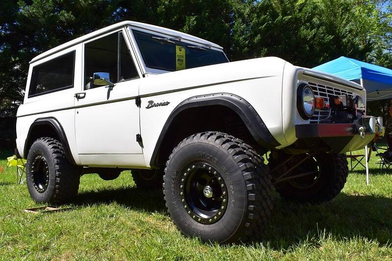 Front profile of white Bronco