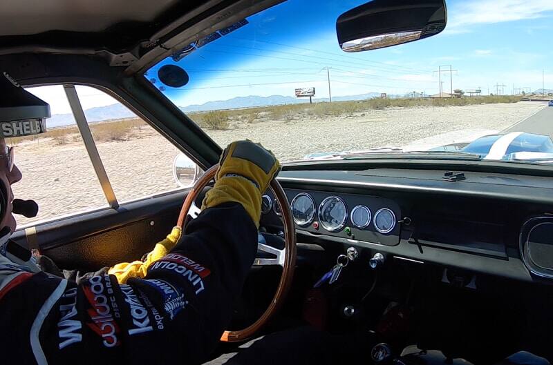 Interior shot of man driving