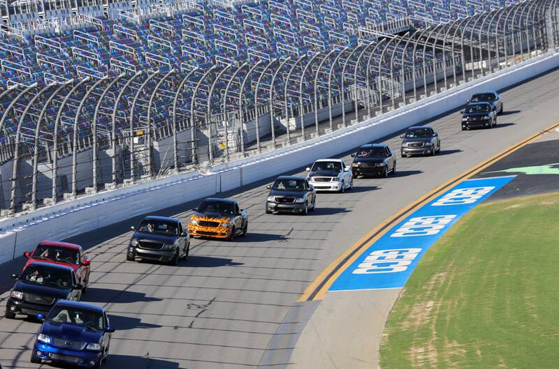 Various SVT Lightnings driving on the track