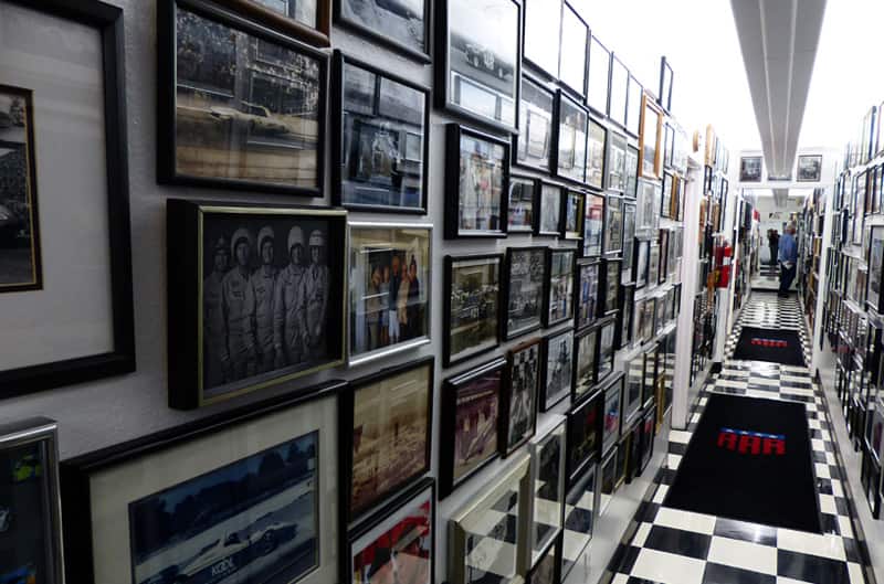 Walls full of old racing images
