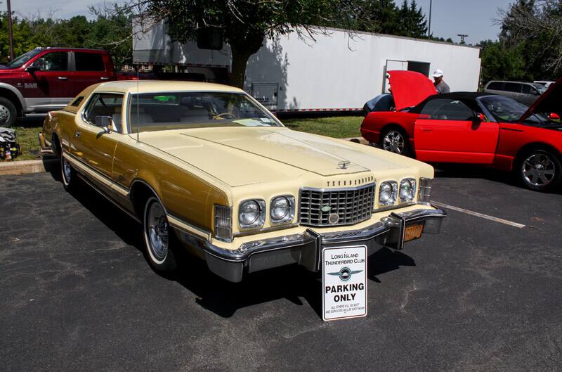 Front of yellow Thunderbird Big Bird in parking lot