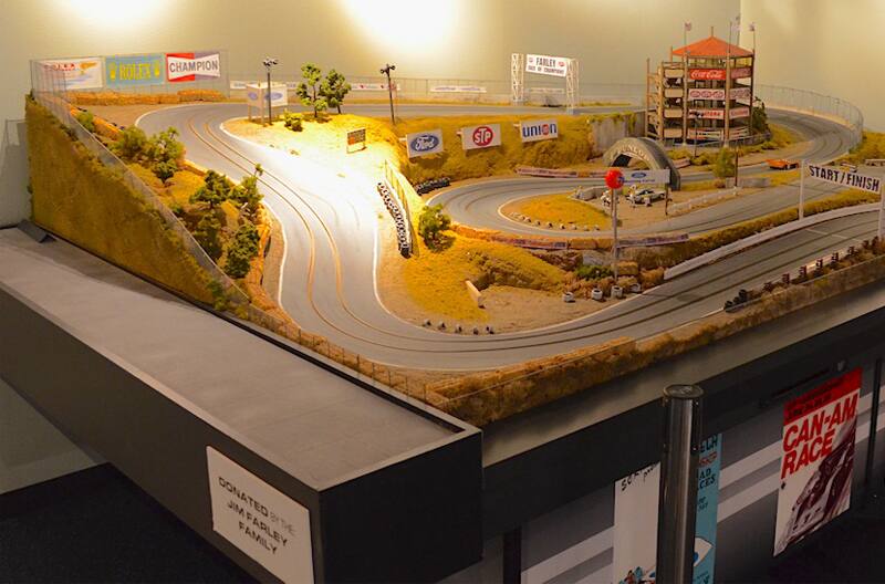 Model race track on display on table