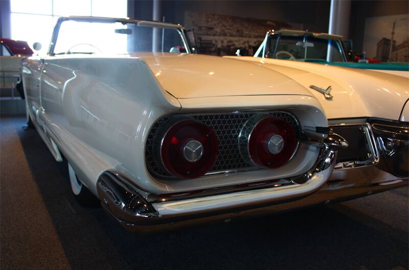 Close up of front side of white Thunderbird