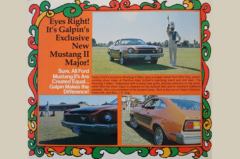 Full color adverstisement for Galpin Mustang II Major