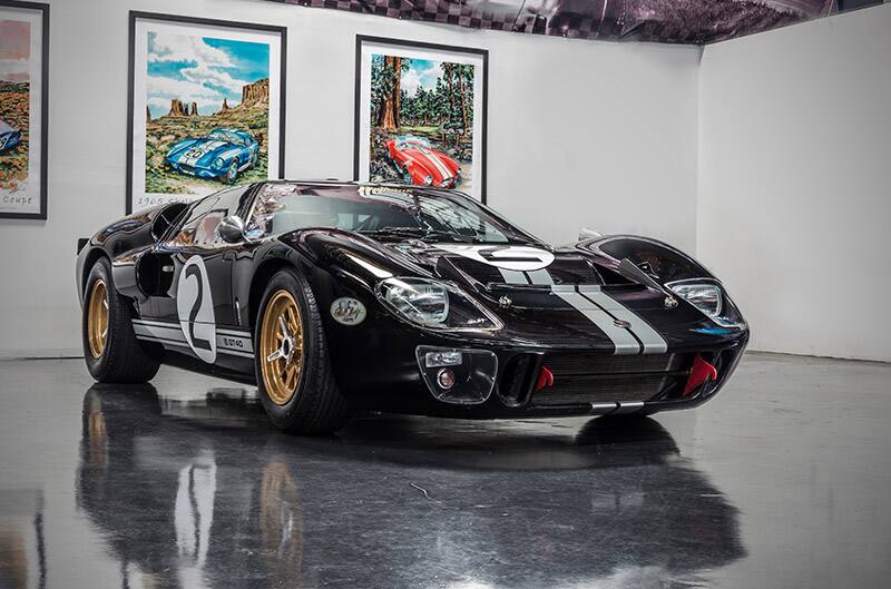 Black GT40 in showroom of Hillbank