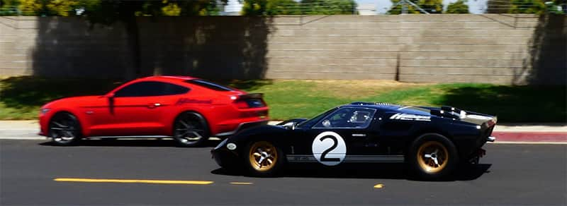 Matt Stone driving GT40 view from curbside