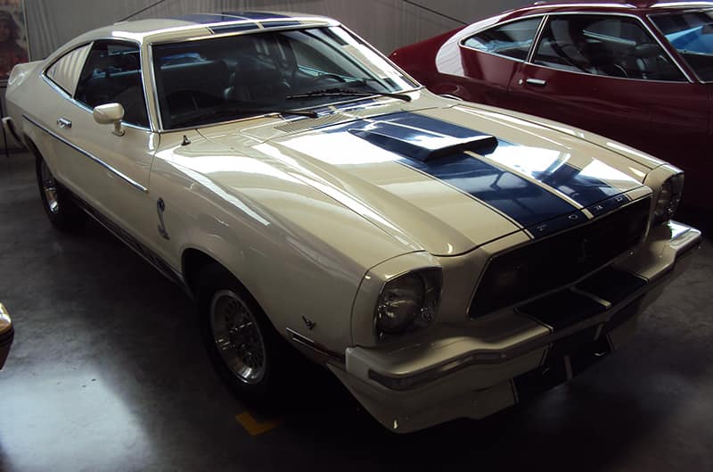 Blue and white Mustang II