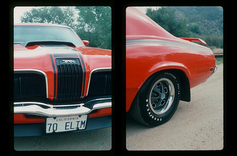 Split photo of front end on left and drivers side quarter panel on right