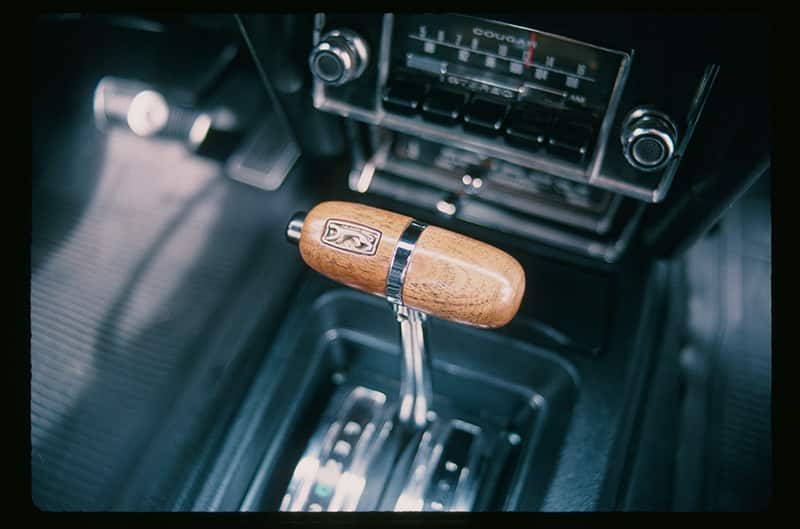 Interior photo of shifter handle