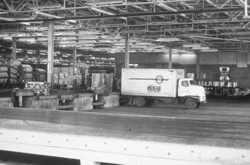 Early photo of the loading dock at San Jose factory