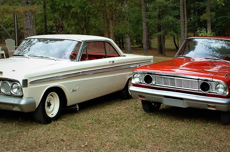 Fairlane and comet side by side