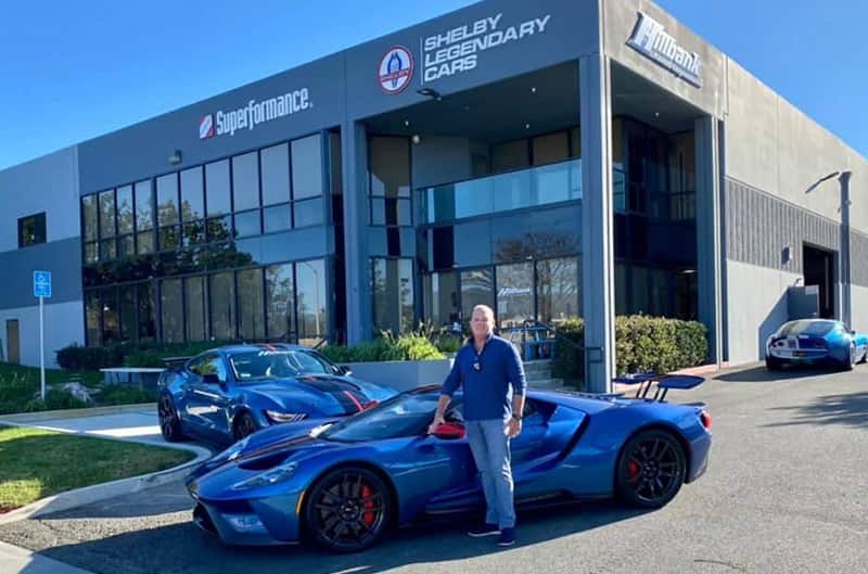 Lance Stander with Blue Ford GT and GT500