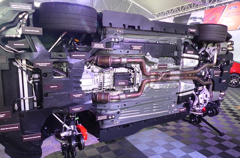 Underside of GT500 Mustang