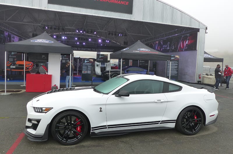 White and Blue GT500 at Track Tour