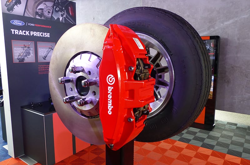 Caliper and rotors of GT500 on stand