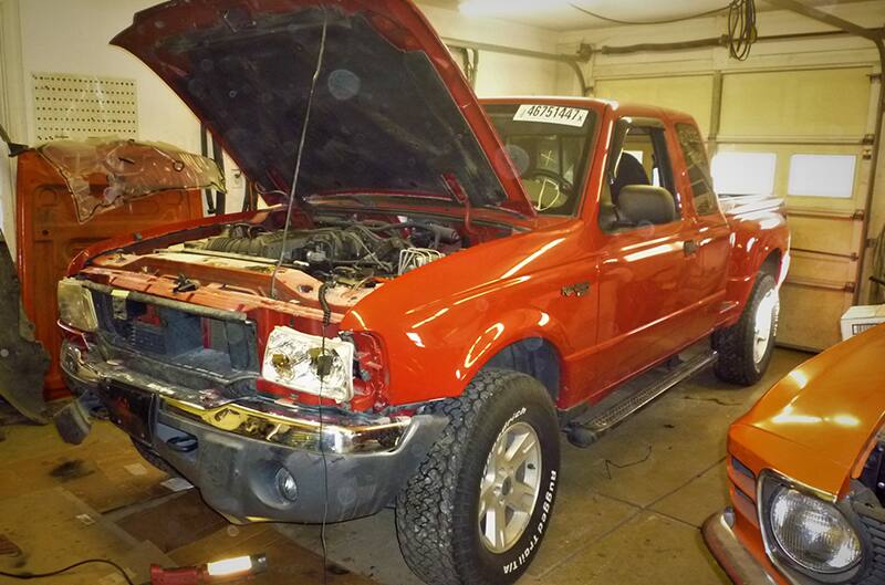 2003 ranger in the garage for repairs