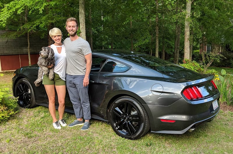 Megan and Justin with their 2016 Mustang