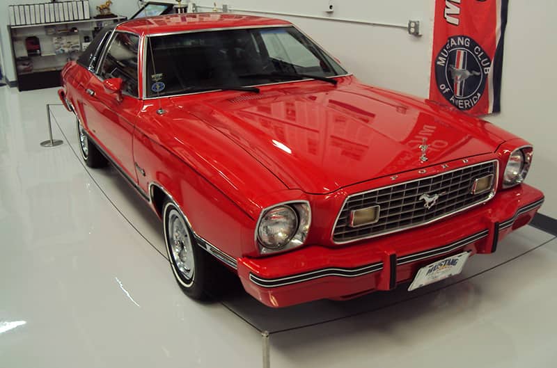 Red Mustang II inside museum