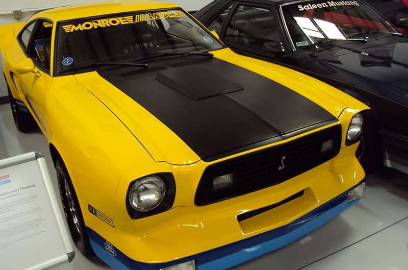 Yellow Mustang II Cobra with blue chin splitter