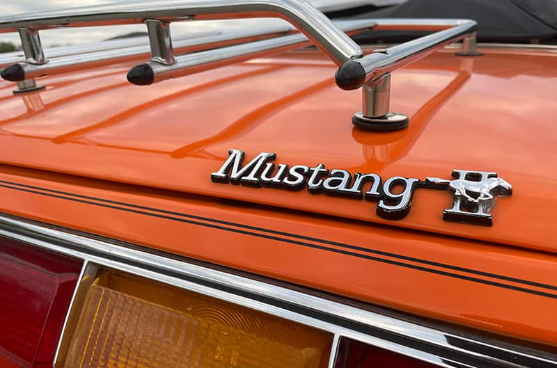 Mustang II badge on rear decklid