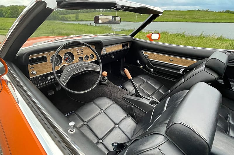 Interior of Mustang II convertible