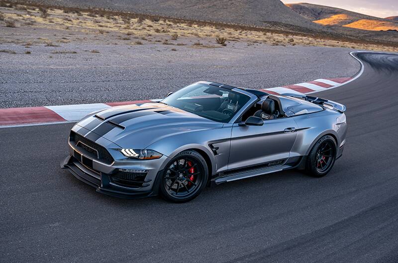 Shelby Convertible on track, drivers side veiw