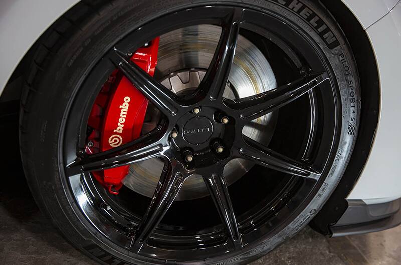 Close up on carbon fiber wheels