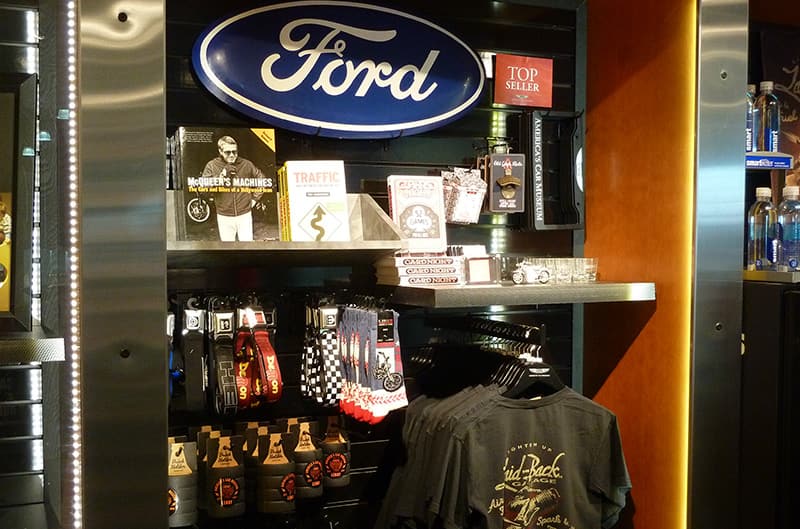 Display of ford items in museum