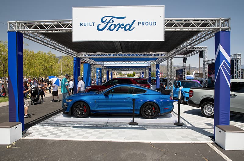 Ford display with GT500 inside booth