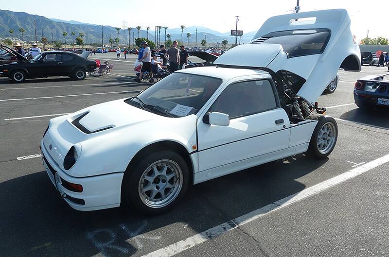 Ford RS200 with rear hatch open